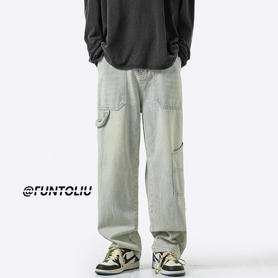 Ανδρικό τζιν ίσιο μοντέλο με τσέπη