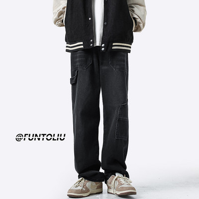 Ανδρικό τζιν ίσιο μοντέλο με τσέπη