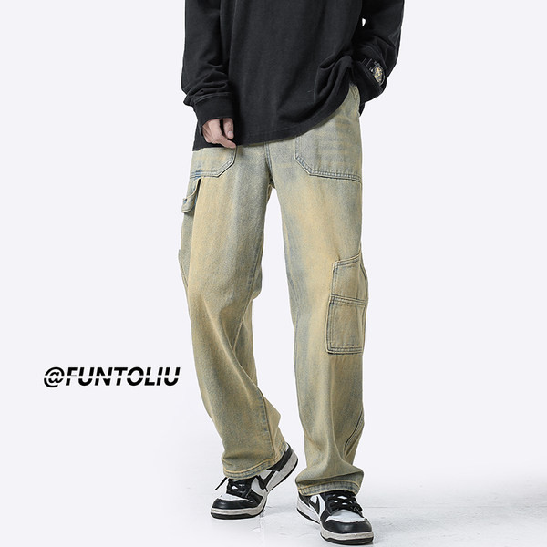 Ανδρικό τζιν ίσιο μοντέλο με τσέπη