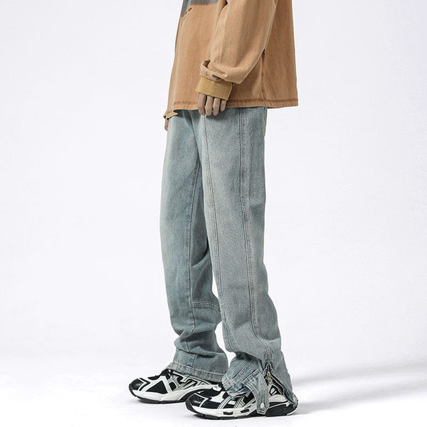 Ανδρικό τζιν με φερμουάρ στα πόδια, νέο μοντέλο