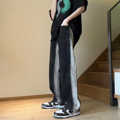 Ανδρικό τζιν με ψηλή μέση και τσέπη