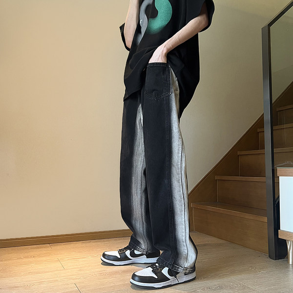 Ανδρικό τζιν με ψηλή μέση και τσέπη