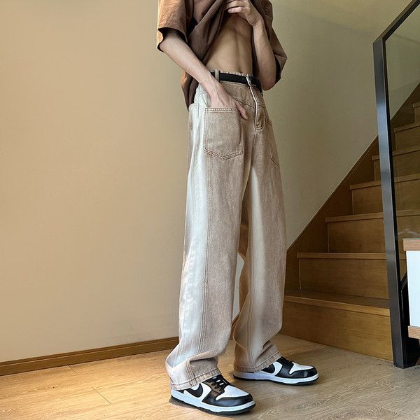 Ανδρικό τζιν με ψηλή μέση και τσέπη