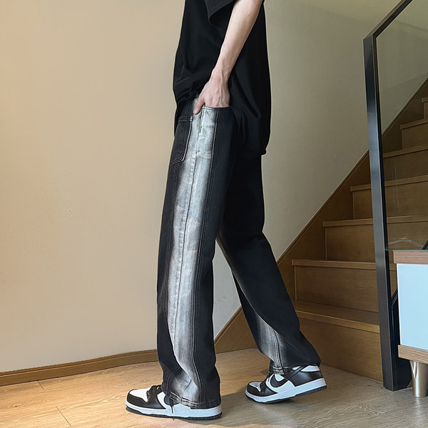 Ανδρικό τζιν με ψηλή μέση και τσέπη