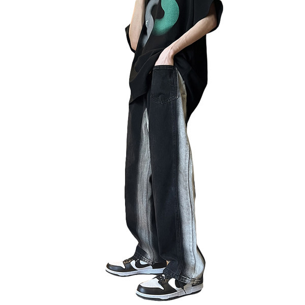 Ανδρικό τζιν με ψηλή μέση και τσέπη