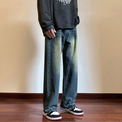 Ανδρικό φαρδύ τζιν ίσιο μοντέλο με τσέπη