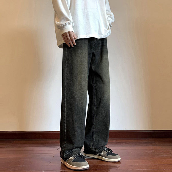 Ανδρικό φαρδύ τζιν ίσιο μοντέλο με τσέπη