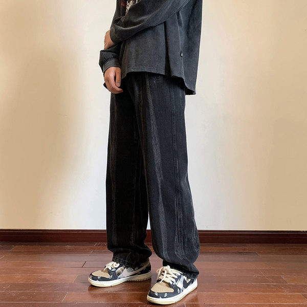 Egyszínű férfi alkalmi farmernadrág