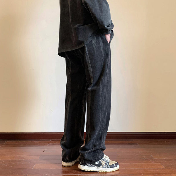 Egyszínű férfi alkalmi farmernadrág