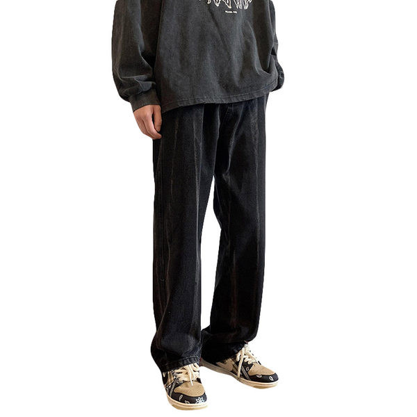 Egyszínű férfi alkalmi farmernadrág