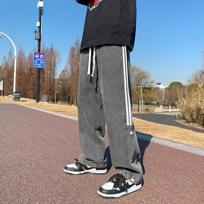 Laisvalaikiai vyriški džinsai su spygliuočiais