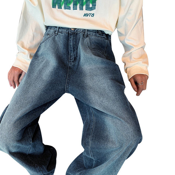 Férfi farmer magas derékkal és zsebbel