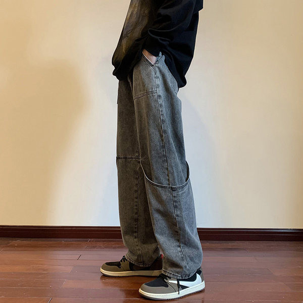 Meeste vabaaja õmblustega teksad