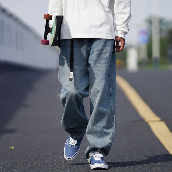 Férfi farmer fűzős széles modell