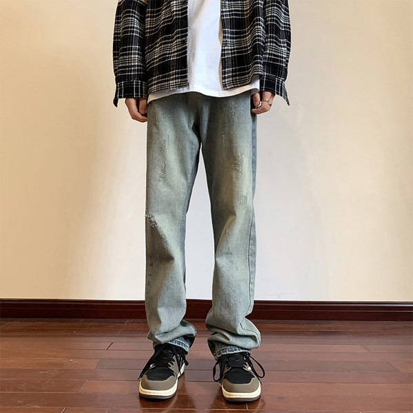 Ανδρικό τζιν casual με τσέπη