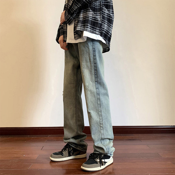 Ανδρικό τζιν casual με τσέπη