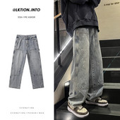 Pöttyös férfi farmernadrág zsebbel