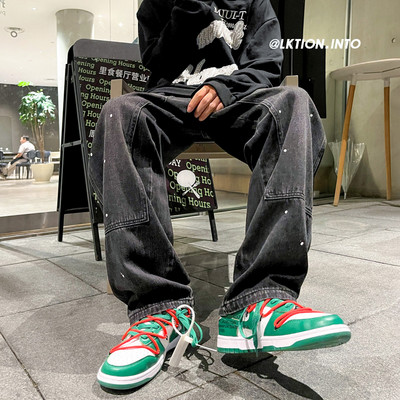 Pöttyös férfi farmernadrág zsebbel