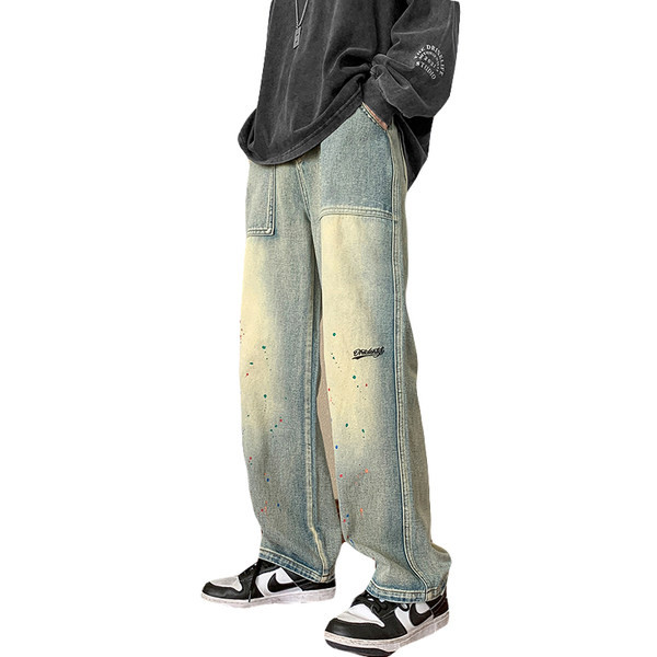 Vyriški laisvalaikio džinsai su kišenėmis