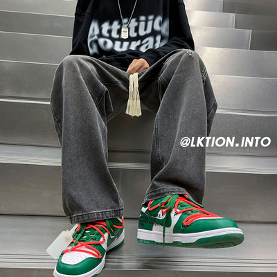 Széles szárú egyszínű farmer fűzővel férfiaknak