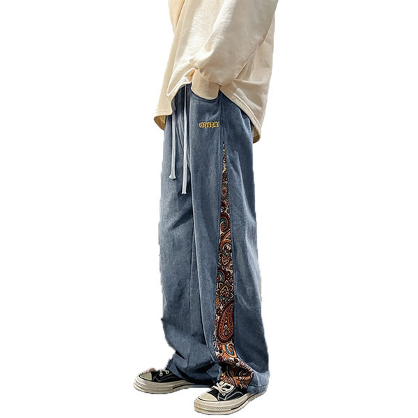 Uus mudel lillelise kaunistusega meeste teksapüksid