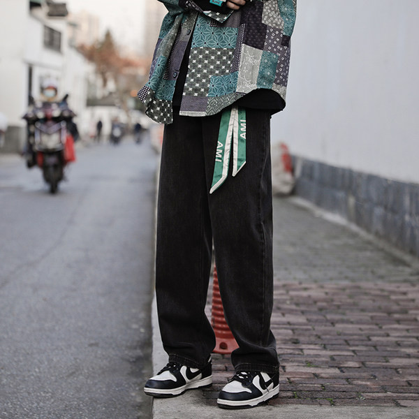 Dviejų spalvų laisvalaikio vyriški džinsai