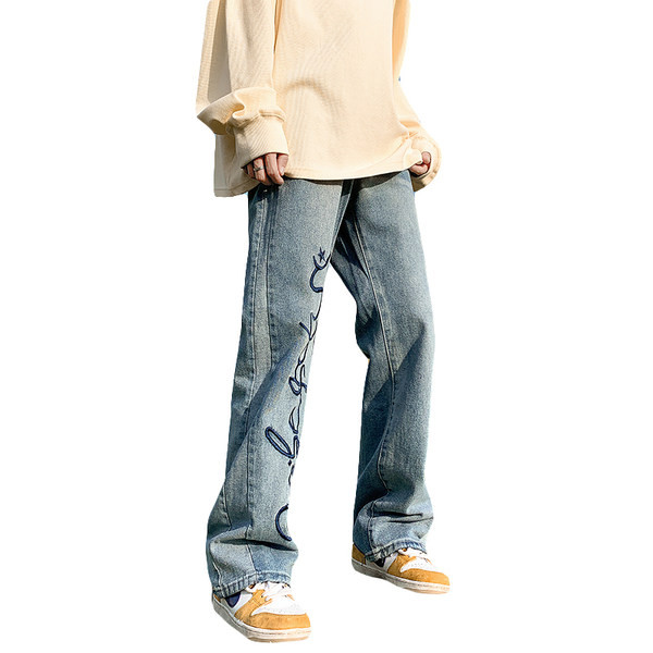 Vyriški džinsai su 3D spauda ir kišenėmis