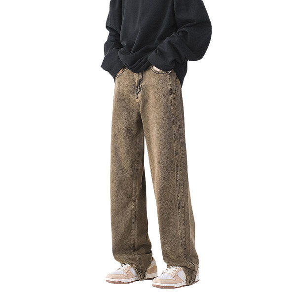 Laiade sääredega meeste teksapükste retro mudel