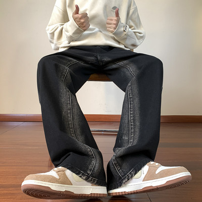 Vyriški tiesaus modelio džinsai su kišene tinkami kasdieniam gyvenimui