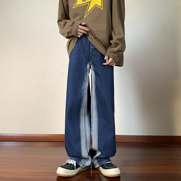 Vyriški tiesaus modelio džinsai su kišene tinkami kasdieniam gyvenimui