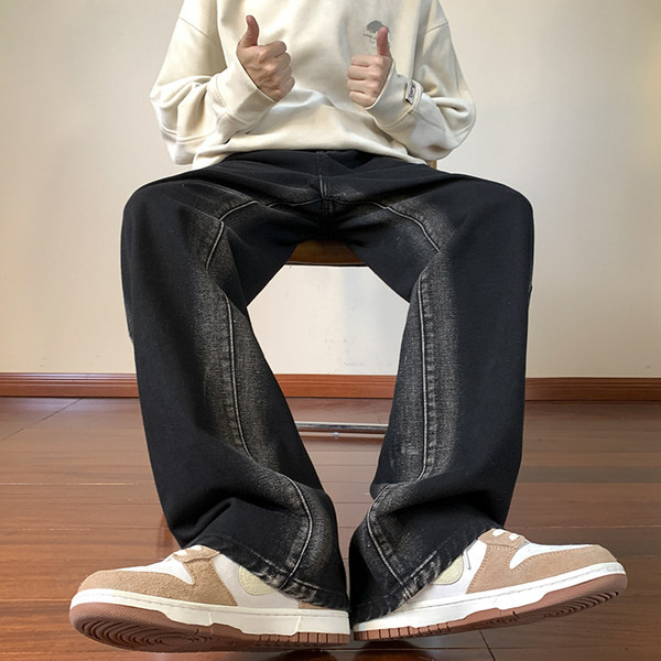 Vyriški tiesaus modelio džinsai su kišene tinkami kasdieniam gyvenimui