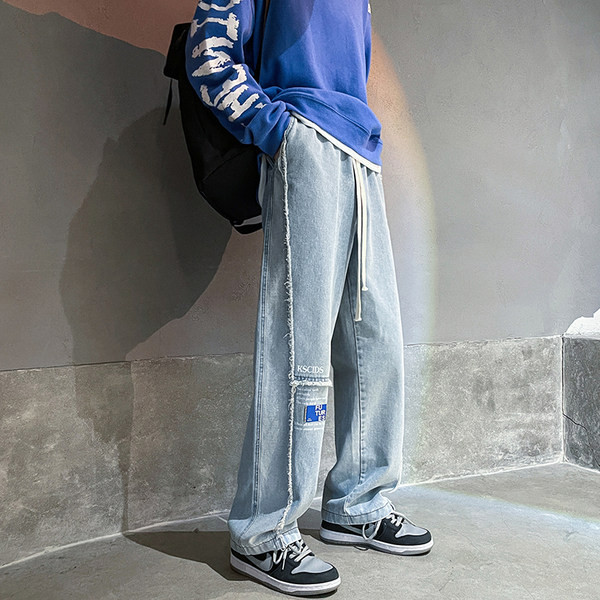 Laisvalaikio džinsai su raišteliais