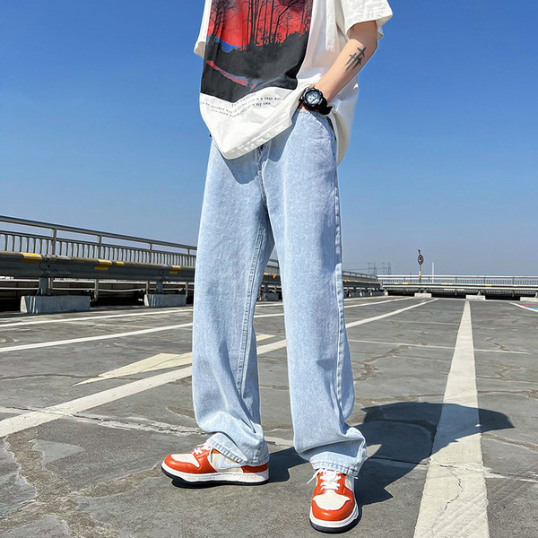 Ανδρικό τζιν με φερμουάρ και τσέπη