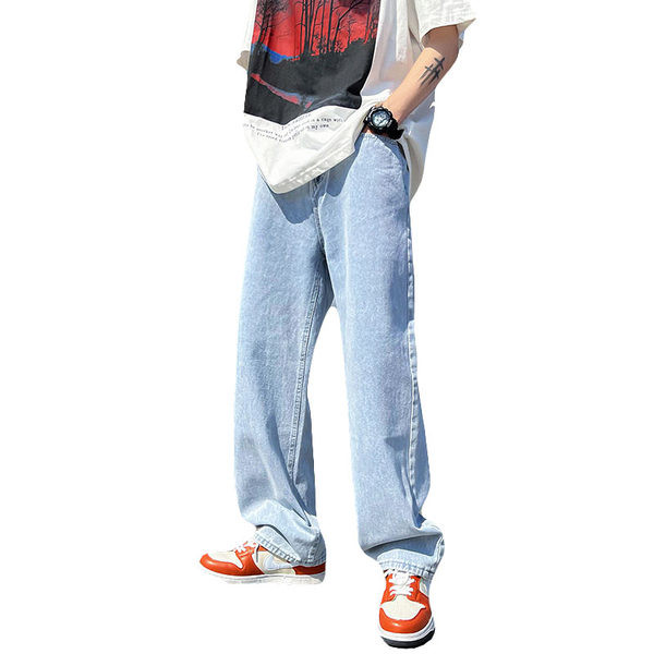 Ανδρικό τζιν με φερμουάρ και τσέπη