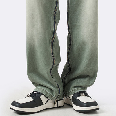 Alkalmi férfi farmer több színben, oldalsó cipzárral