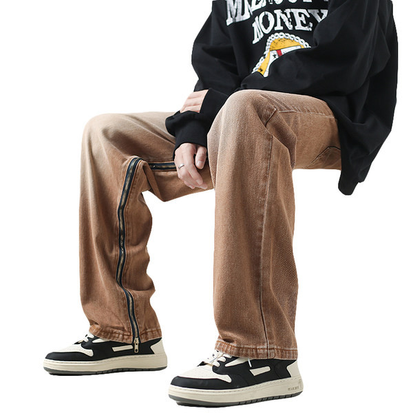 Alkalmi férfi farmer több színben, oldalsó cipzárral