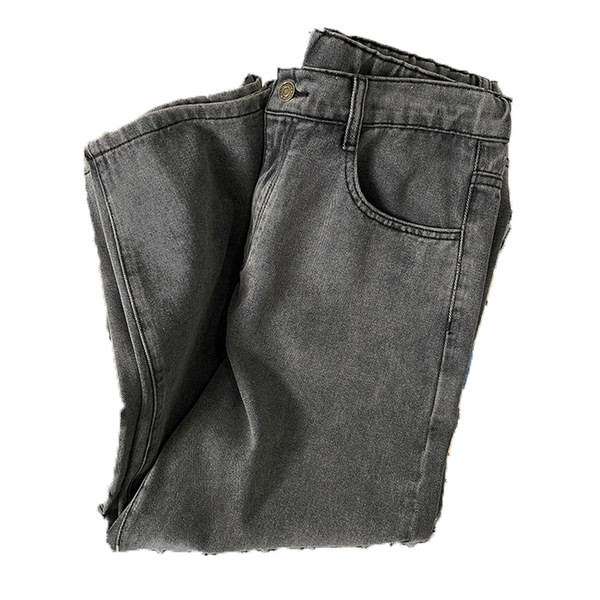 Modern férfi tiszta farmernadrág zsebbel és gombbal