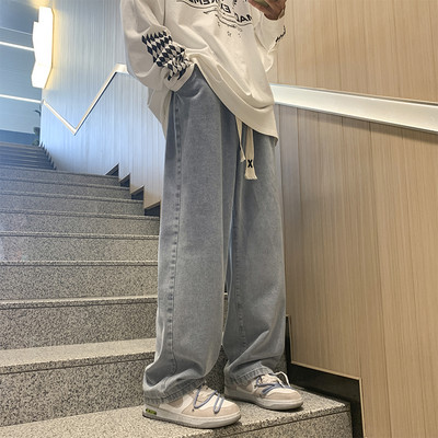 Ανδρικό τζιν φαρδύ με κορδόνια