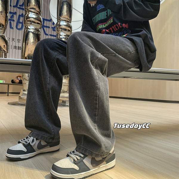 Ανδρικό τζιν φαρδύ με κορδόνια