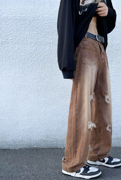 Meeste vabaaja rebenenud mustriga taskuteksad