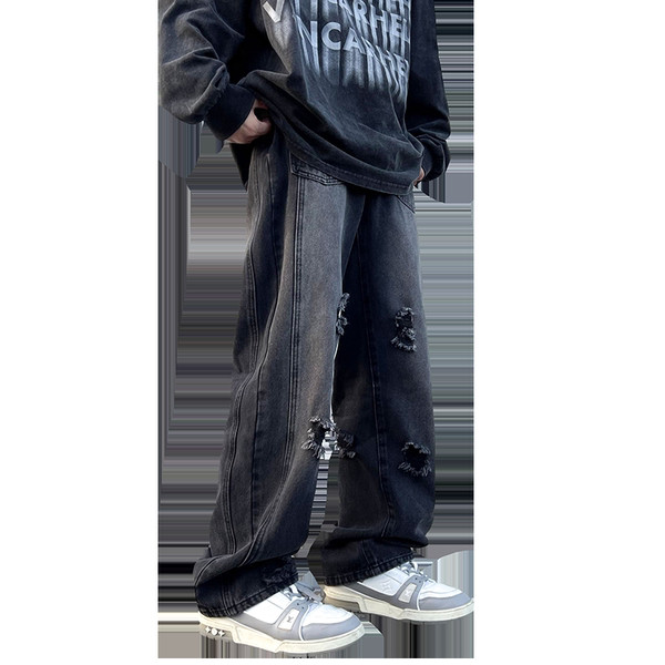 Meeste vabaaja rebenenud mustriga taskuteksad