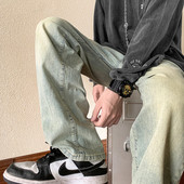 Férfi farmer letisztult design zsebekkel