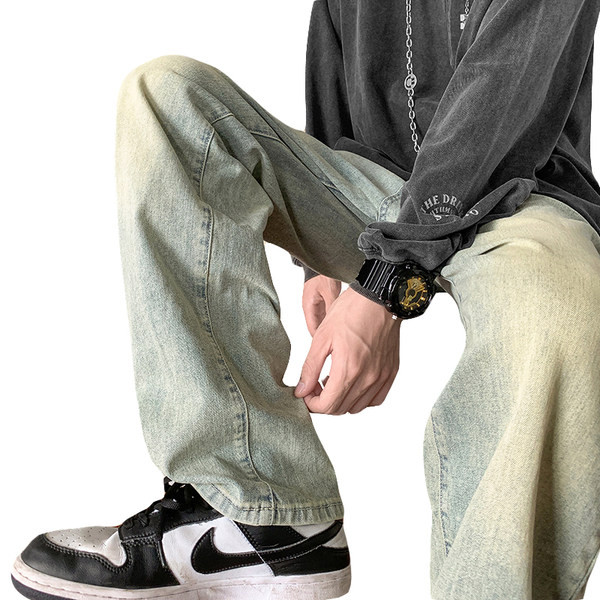 Férfi farmer letisztult design zsebekkel