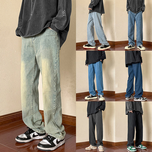 Férfi farmer letisztult design zsebekkel