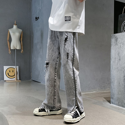 Stiilsed meeste teksad küljetõmbluku ja rebitud motiividega