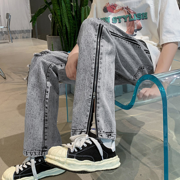 Stiilsed meeste teksad küljetõmbluku ja rebitud motiividega