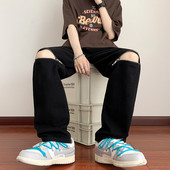 Férfi farmer egyenes modell zsebbel és cipzárral a térdén