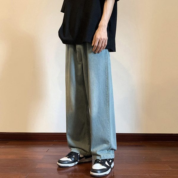 Ανδρικό casual τζιν με φαρδύ σχέδιο τσέπες