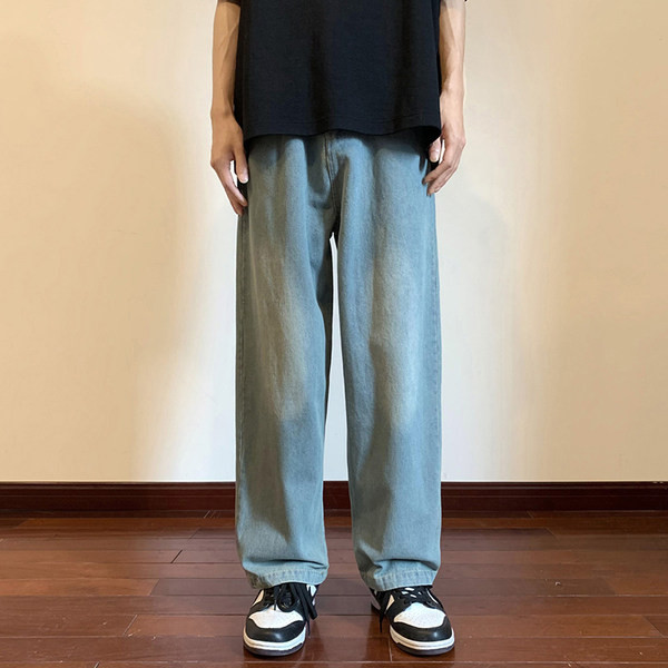 Ανδρικό casual τζιν με φαρδύ σχέδιο τσέπες