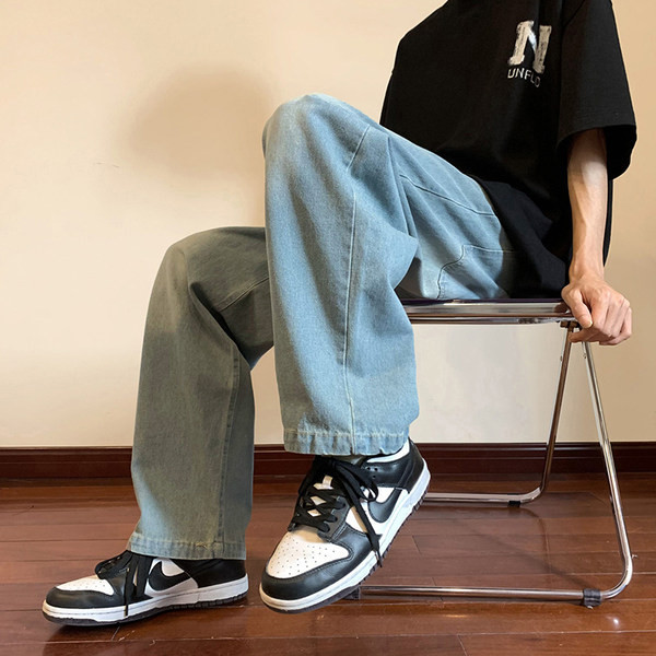 Ανδρικό casual τζιν με φαρδύ σχέδιο τσέπες